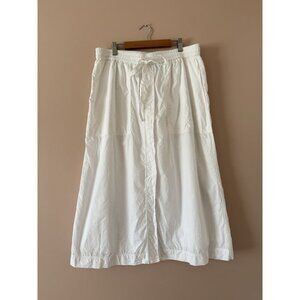 COS White Drawstring Midi Skirt Aline Basics Boho Coastal Beachy Cotton 12